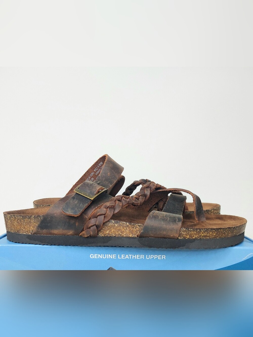 Mountain Sole Brown Braided Leather Sandals Womens Size 10 NWT Boho Travel Beach
